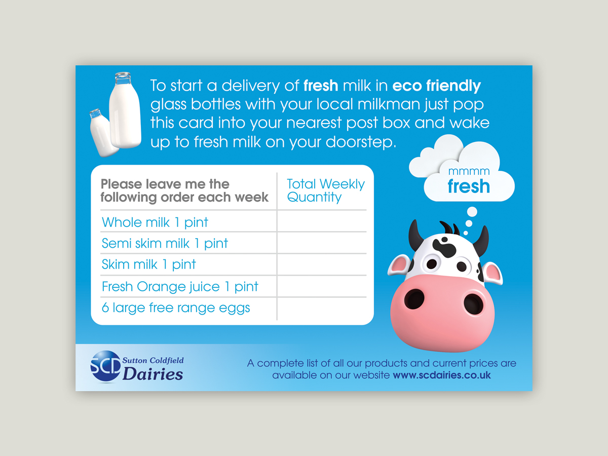 Greeting Card Design by tapstudio for Sutton Coldfield Dairies | Design #1704865