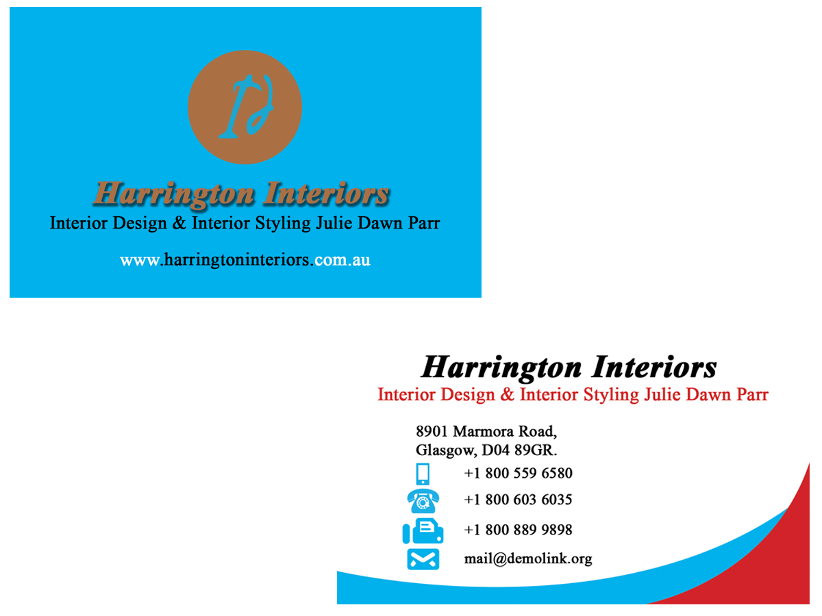 Design de Carte de Visite par HinataBluew pour Harrington Interiors | Design #6517714