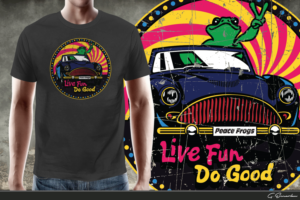 T-shirt Design by GEK (agentfortysix) for Peace Frogs | Design #8500747