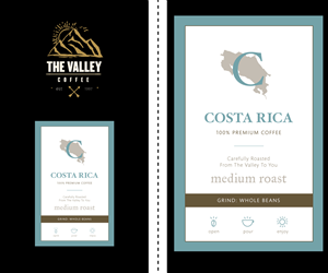 Diseño de Etiqueta por ReadyRed para Valleys Coffee | Diseño: #6577461