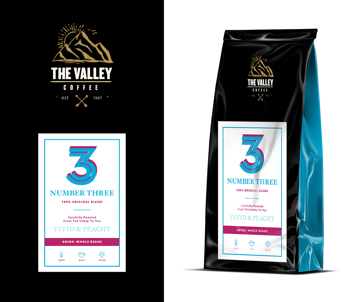 Label Design by ReadyRed for Valleys Coffee | Design #6578246