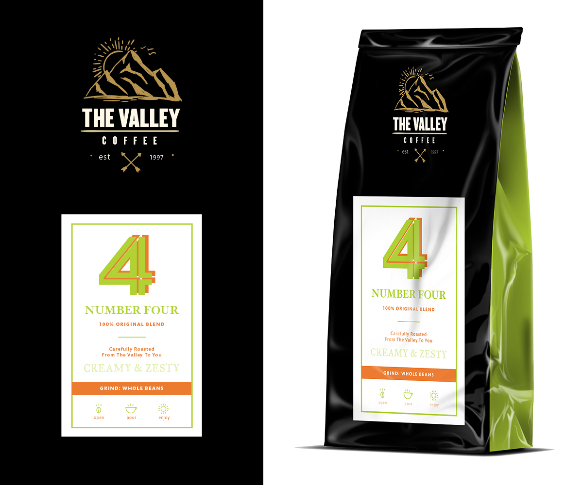 Label Design by ReadyRed for Valleys Coffee | Design #6583902