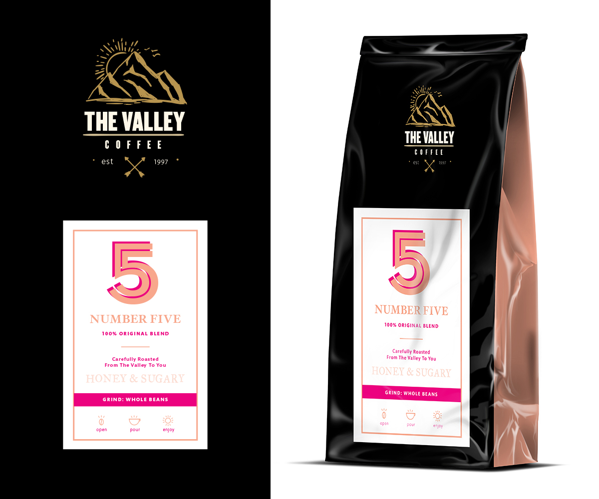 Label Design by ReadyRed for Valleys Coffee | Design #6584116