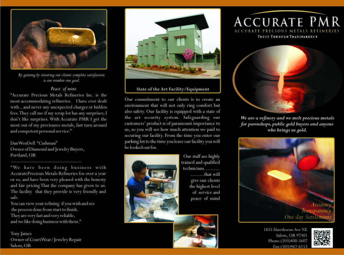 Brochure Design by Iyus Yusuf for Accurate Precious Metals Refineries Inc. | Design #1710965