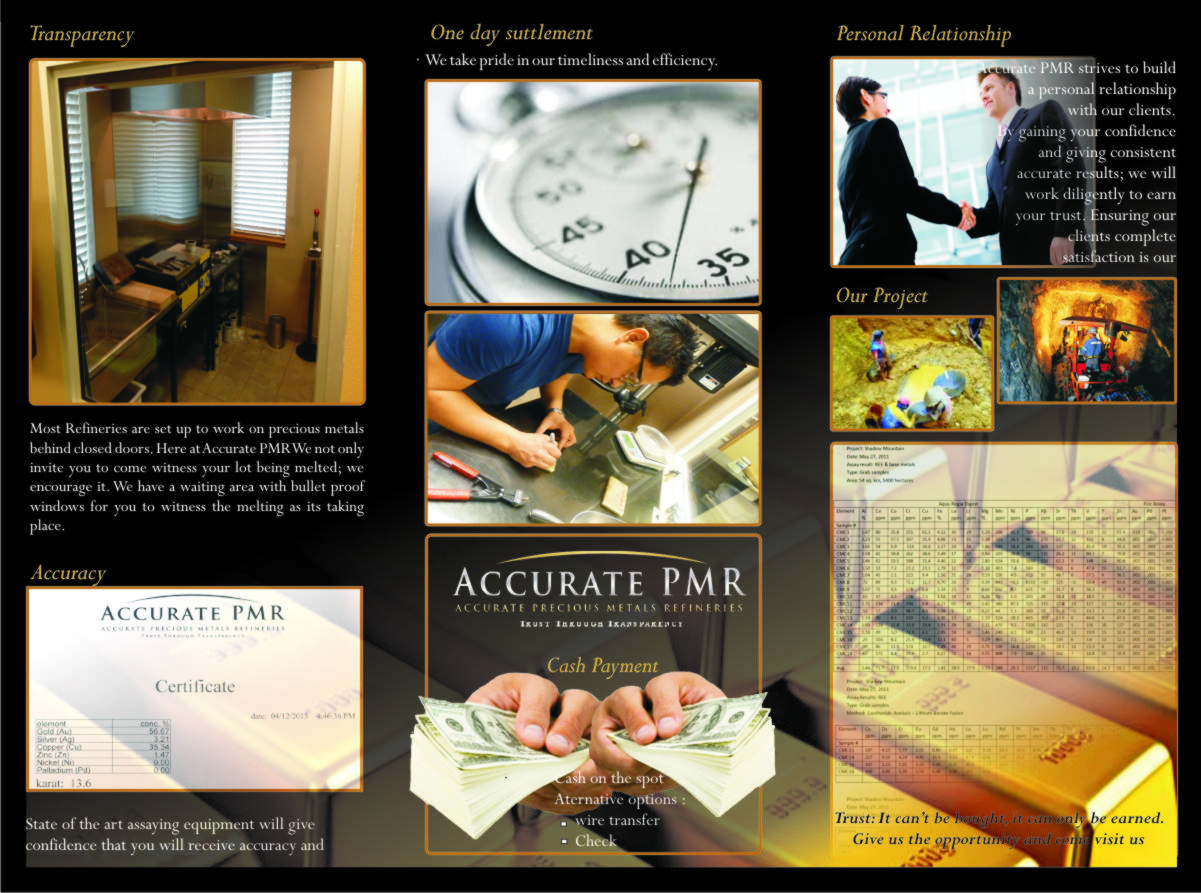 Brochure Design by Iyus Yusuf for Accurate Precious Metals Refineries Inc. | Design #1710979