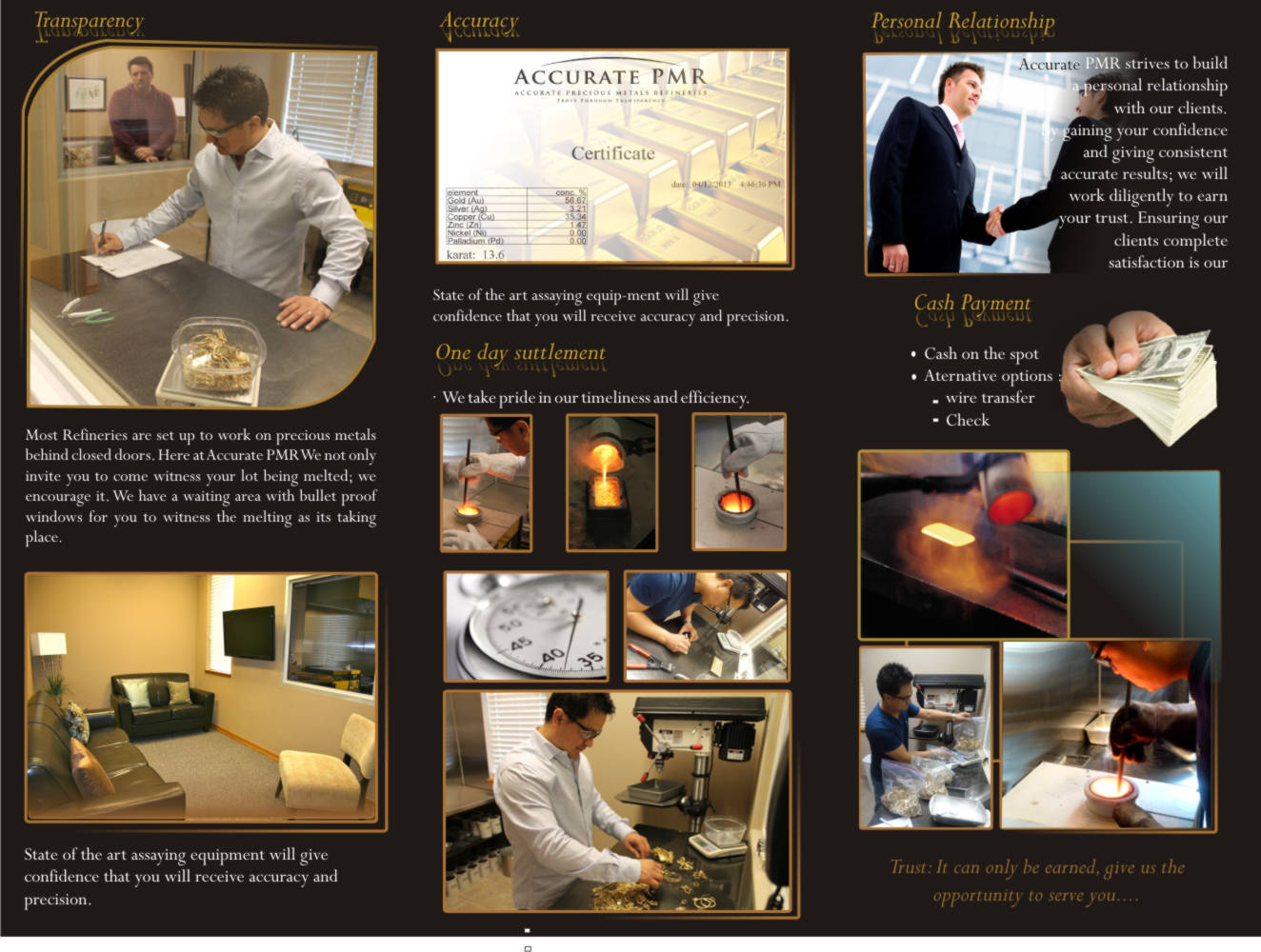 Brochure Design by Iyus Yusuf for Accurate Precious Metals Refineries Inc. | Design #1725980