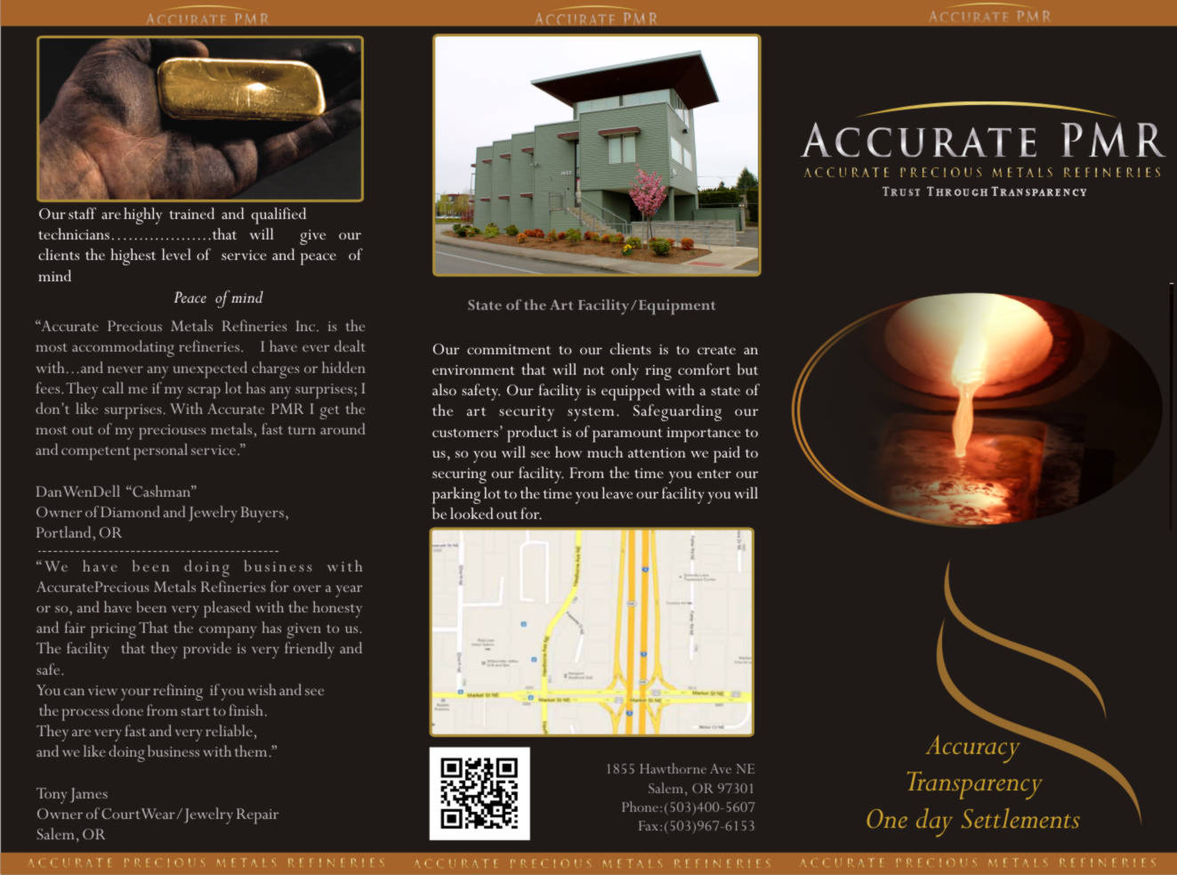 Brochure Design by Iyus Yusuf for Accurate Precious Metals Refineries Inc. | Design #1725983