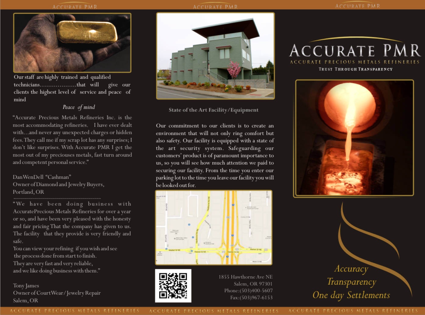 Brochure Design by Iyus Yusuf for Accurate Precious Metals Refineries Inc. | Design #1728159