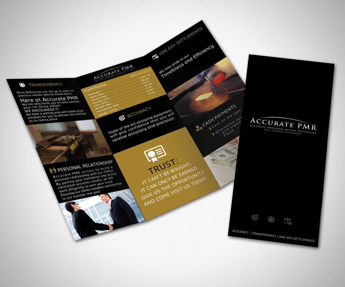 Brochure Design by neboica for Accurate Precious Metals Refineries Inc. | Design #1704151
