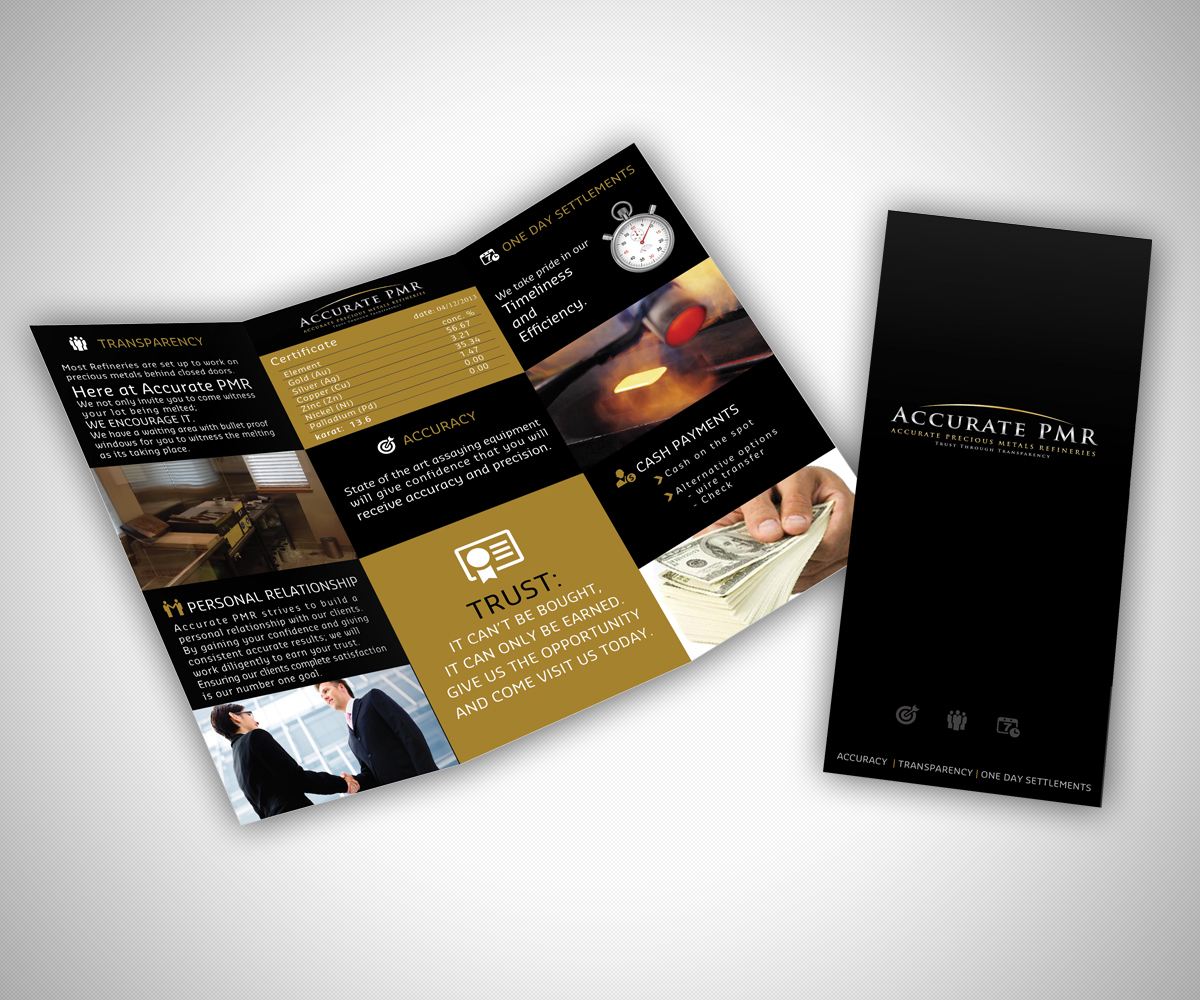 Brochure Design by neboica for Accurate Precious Metals Refineries Inc. | Design #1716280