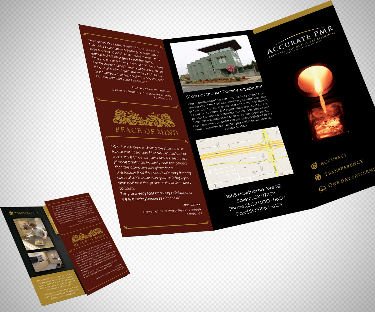 Brochure Design by neboica for Accurate Precious Metals Refineries Inc. | Design #1725944