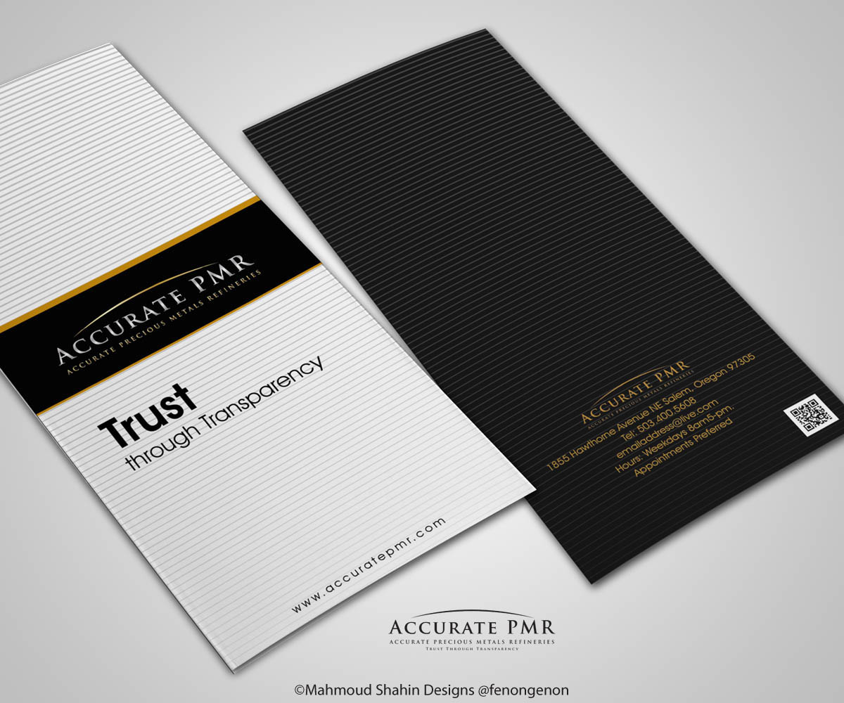 Design de Brochure par Mahmoud Shahin pour Accurate Precious Metals Refineries Inc. | Design #1708288