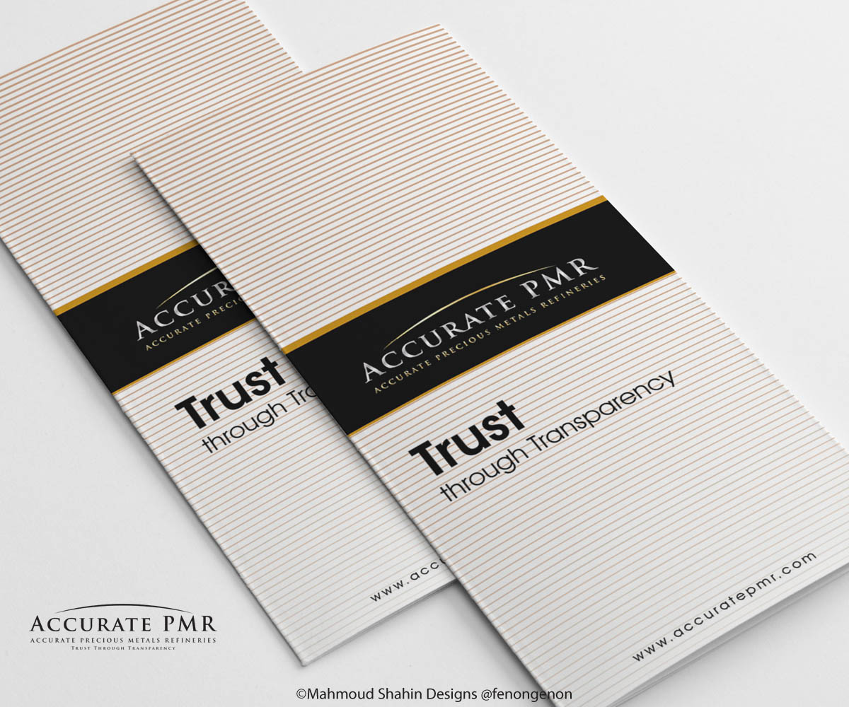 Brochure Design by Mahmoud Shahin for Accurate Precious Metals Refineries Inc. | Design #1727136