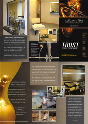Brochure Design by mag_3x6 for Accurate Precious Metals Refineries Inc. | Design: #1716758