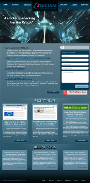 Cyber security firm needs to have a new look and modren website design | Diseño Web por aniep