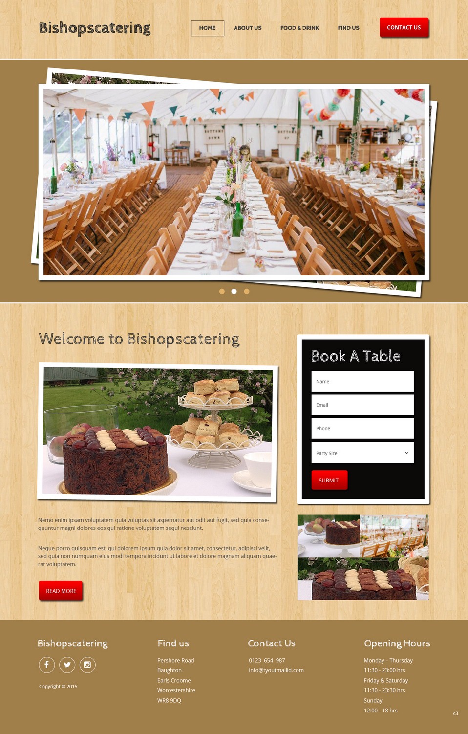 Web Design by pb for Bishop''s Catering | Design #6514423