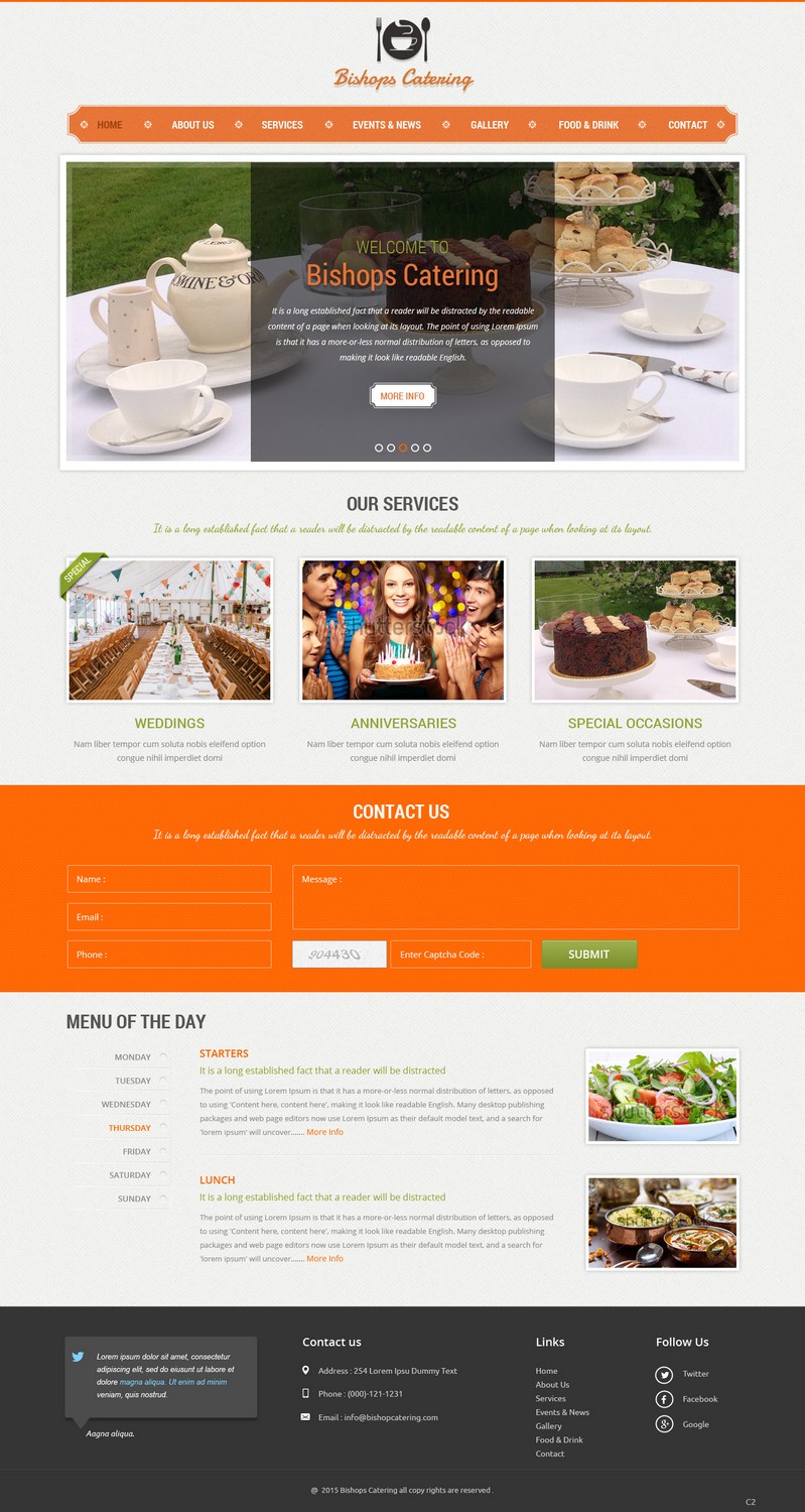 Web-Design von pb für Bishop''s Catering | Design #6514475