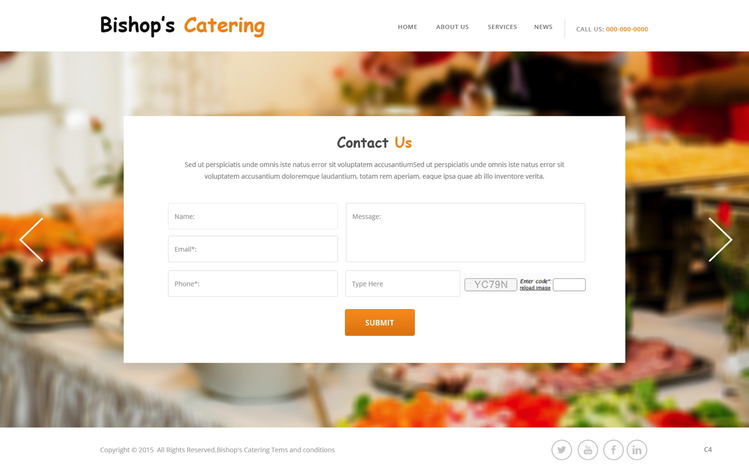 Web Design par pb pour Bishop''s Catering | Design #6515494