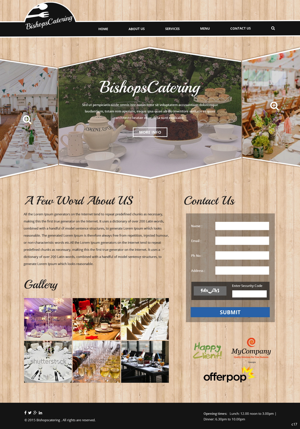 Web Design by pb for Bishop''s Catering | Design #6515508
