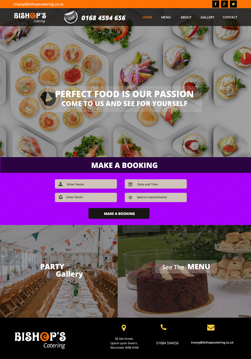 Web Design by GK for Bishop''s Catering | Design #6511525