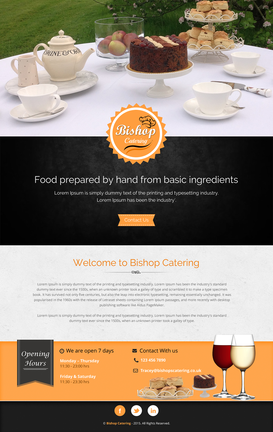 Web Design by rightway for Bishop''s Catering | Design #6595097
