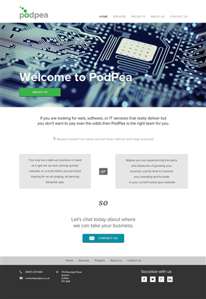 Re-Brand of PodPea along with a new website design | Web Design by Alex D