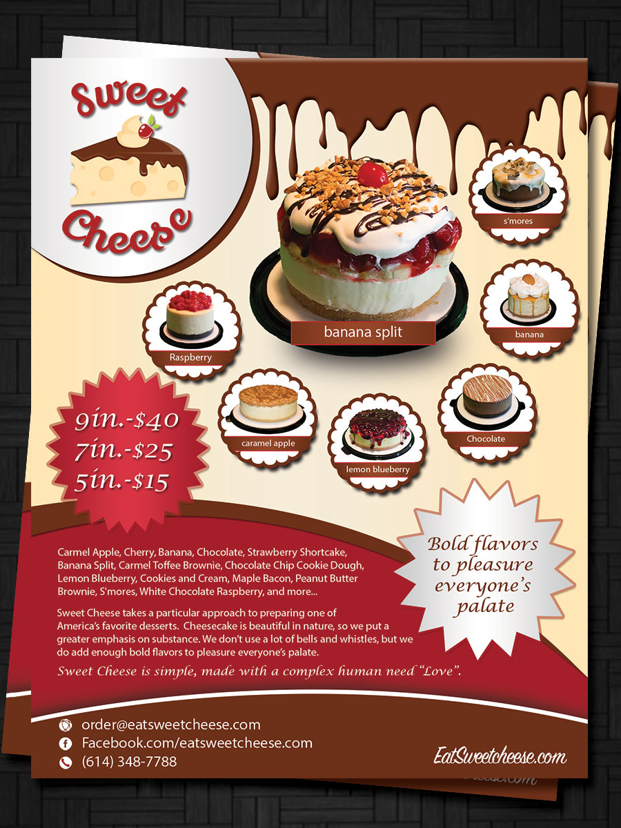 Flyer Design by ESolz Technologies for Sweet Cheese | Design #6556123