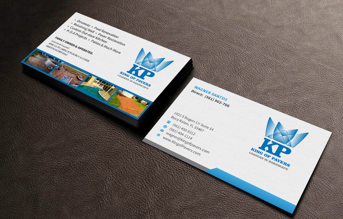 Business Card Design by INDIAN_Ashok for King of Pavers corp | Design #6512791