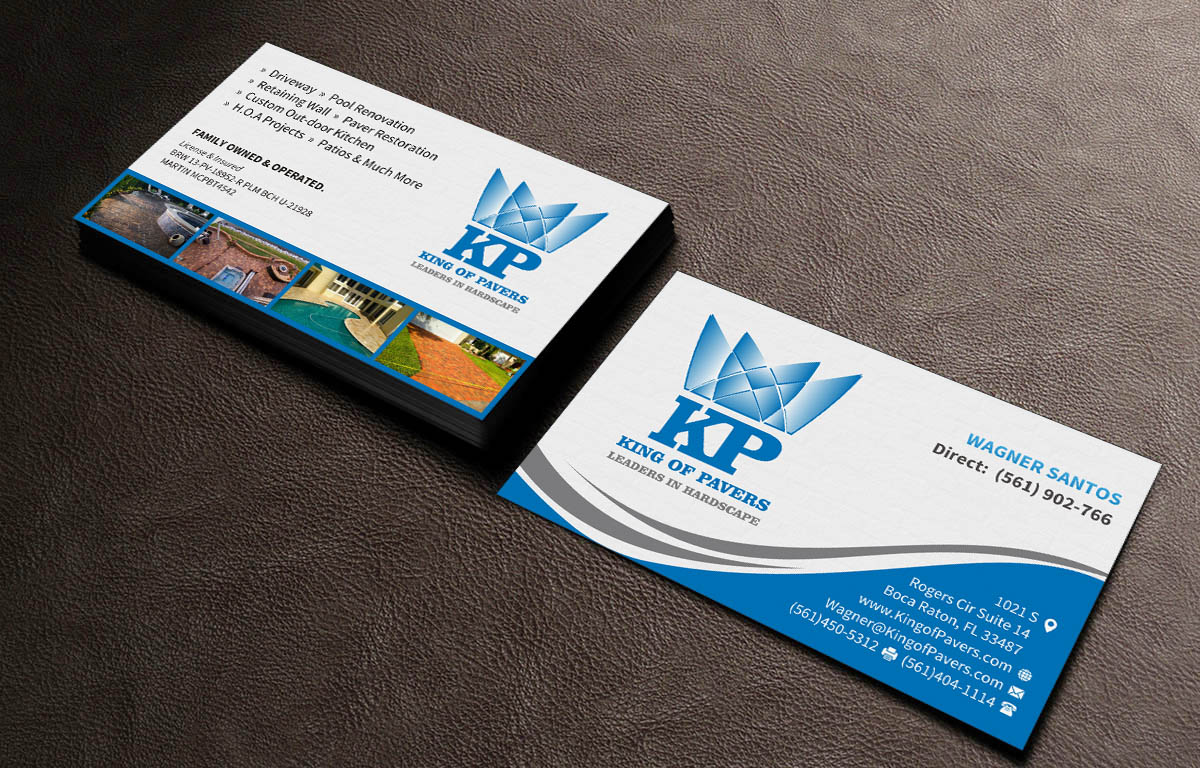 Business Card Design by INDIAN_Ashok for King of Pavers corp | Design #6512797