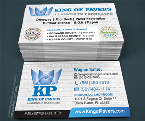 Business Card Design by adiazudin for King of Pavers corp | Design: #6516097