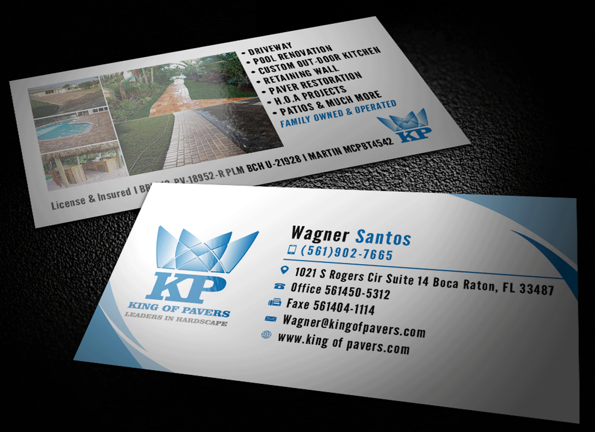 Business Card Design by Riz' for King of Pavers corp | Design #6508906