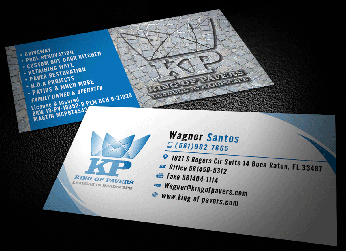 Design de Carte de Visite par Riz' pour King of Pavers corp | Design #6508907