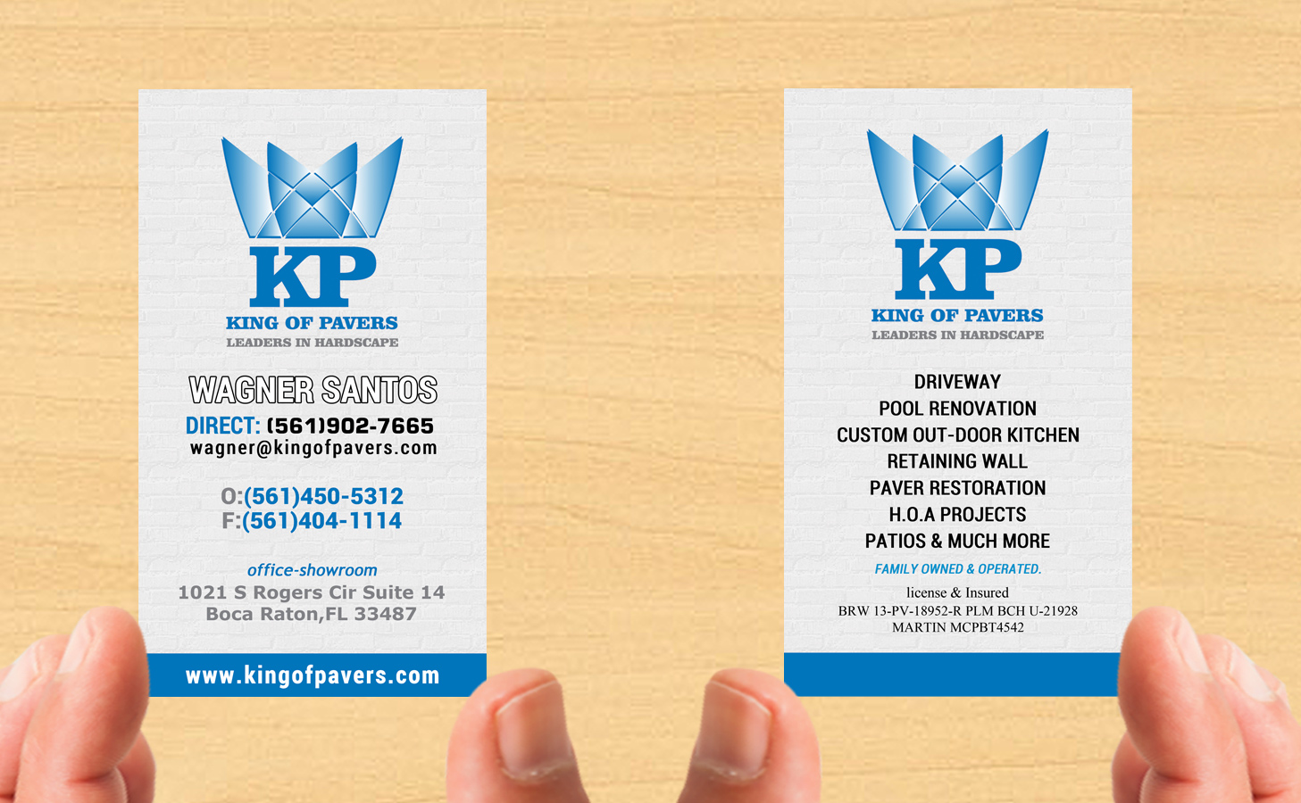 Business Card Design by Lanka Ama for King of Pavers corp | Design #6512006