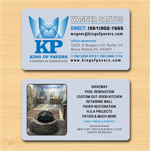 Business Card Design by Lanka Ama for King of Pavers corp | Design: #6512011