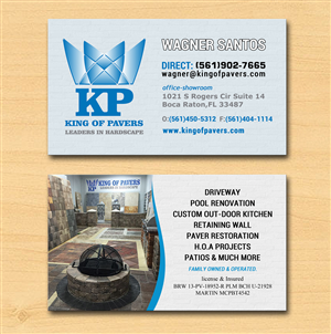 Business Card Design by Lanka Ama for King of Pavers corp | Design: #6512013