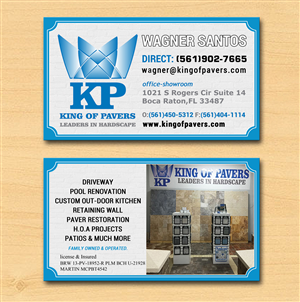 Business Card Design by Lanka Ama for King of Pavers corp | Design: #6512015