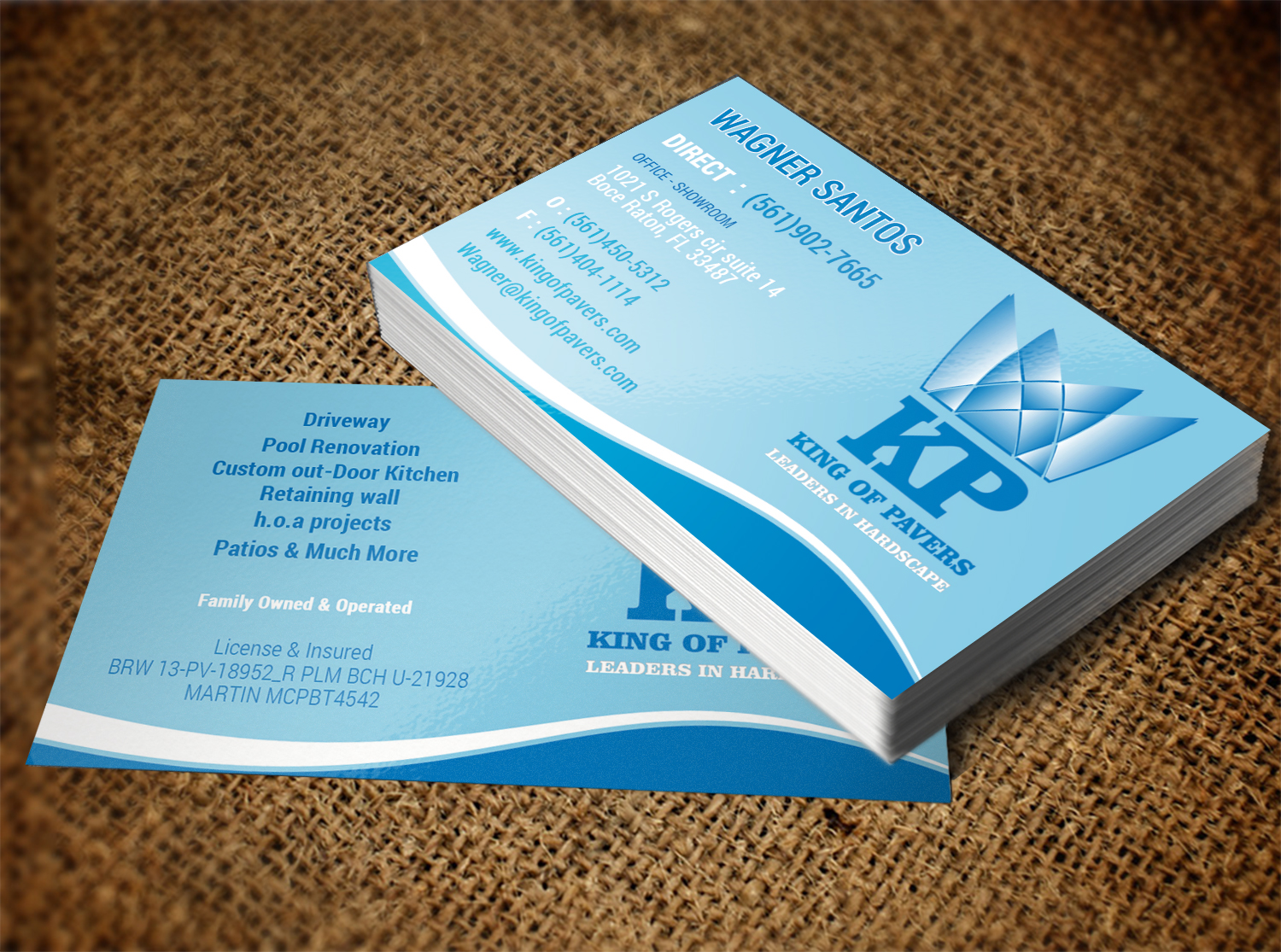 Business Card Design by Lanka Ama for King of Pavers corp | Design #6512018