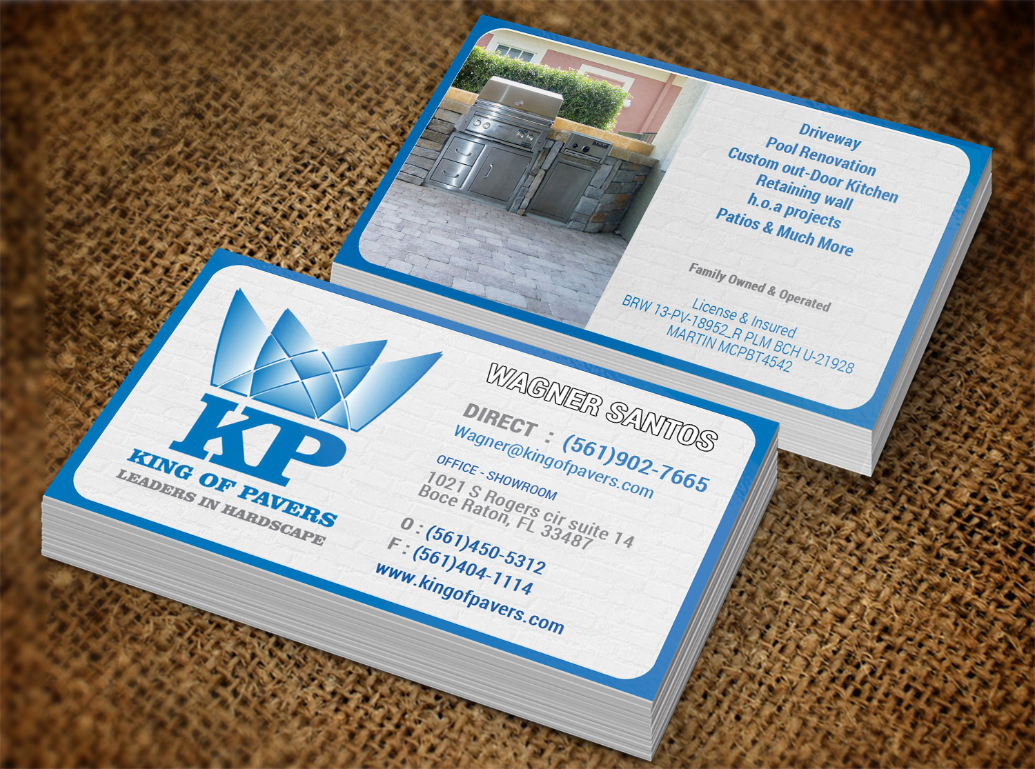 Business Card Design by Lanka Ama for King of Pavers corp | Design #6512020
