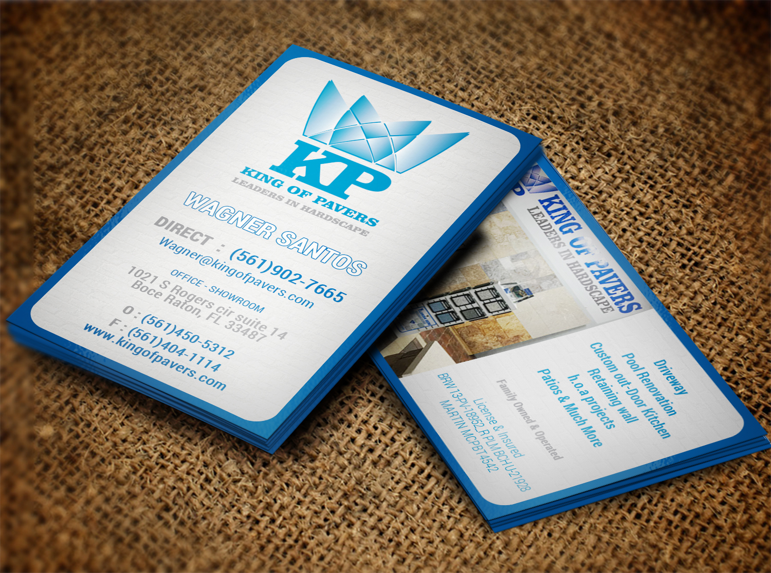 Business Card Design by Lanka Ama for King of Pavers corp | Design #6512021