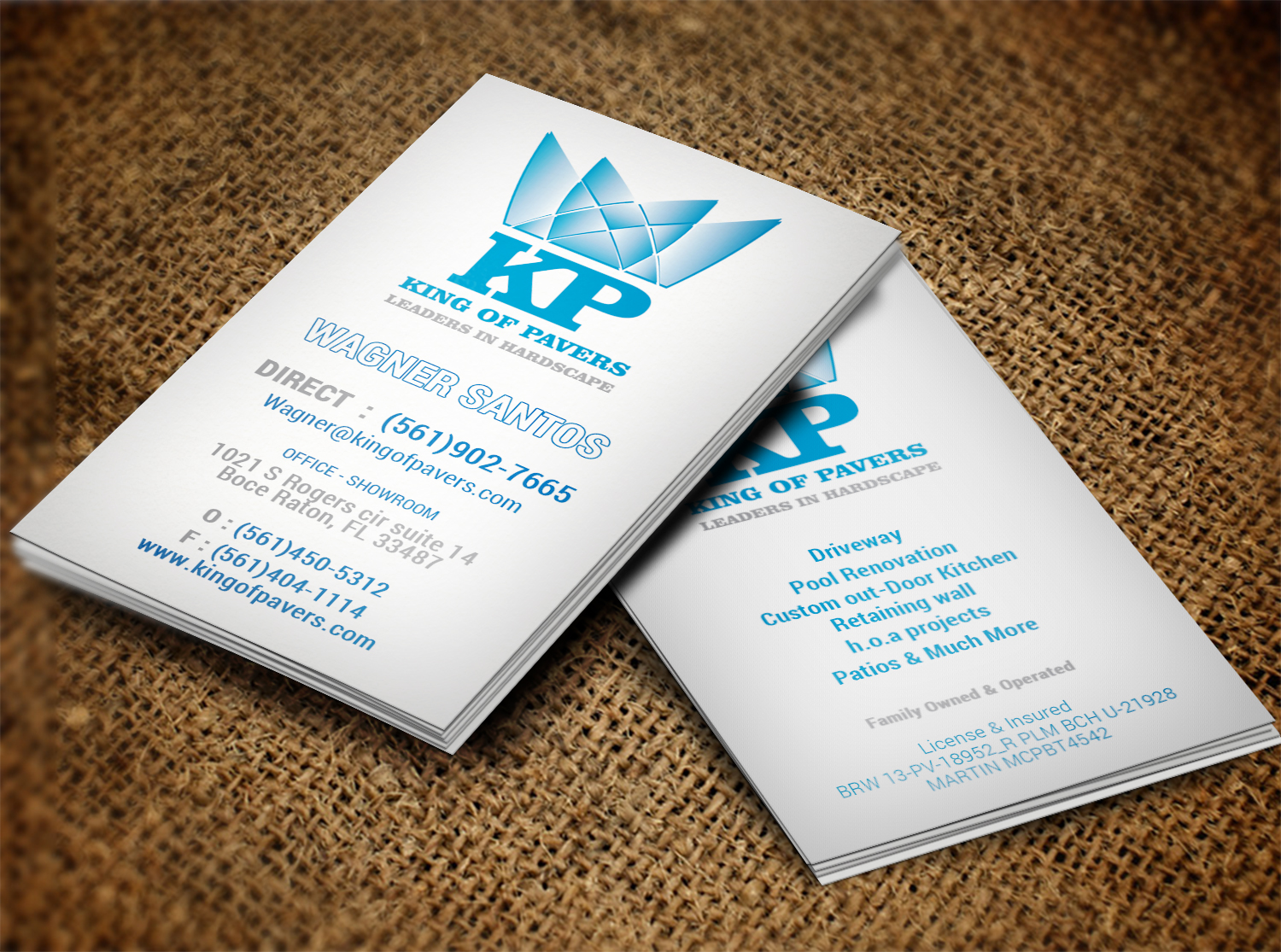 Business Card Design by Lanka Ama for King of Pavers corp | Design #6512022