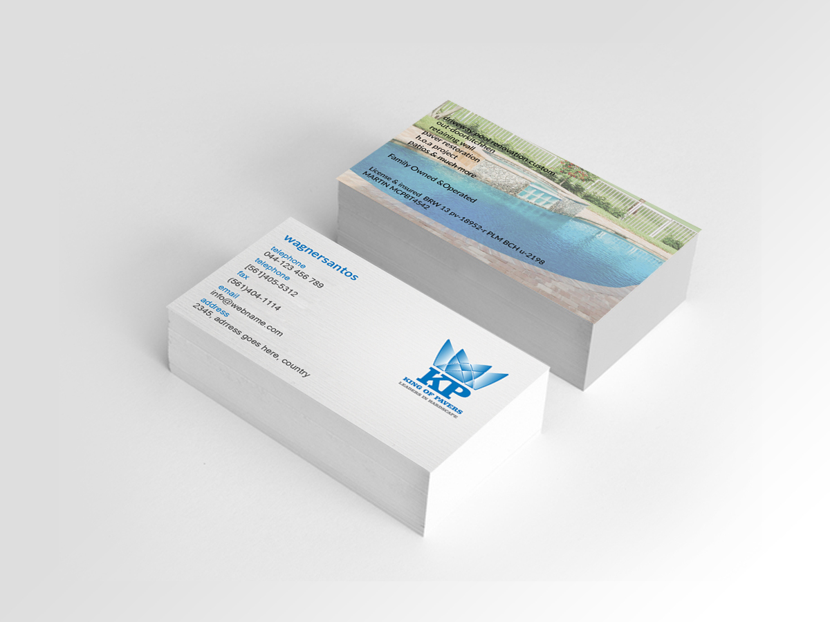Business Card Design by Creations Box 2015 for King of Pavers corp | Design #6524608