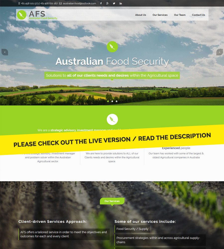 Web Design by Romain for Australian Food Security | Design #6525054