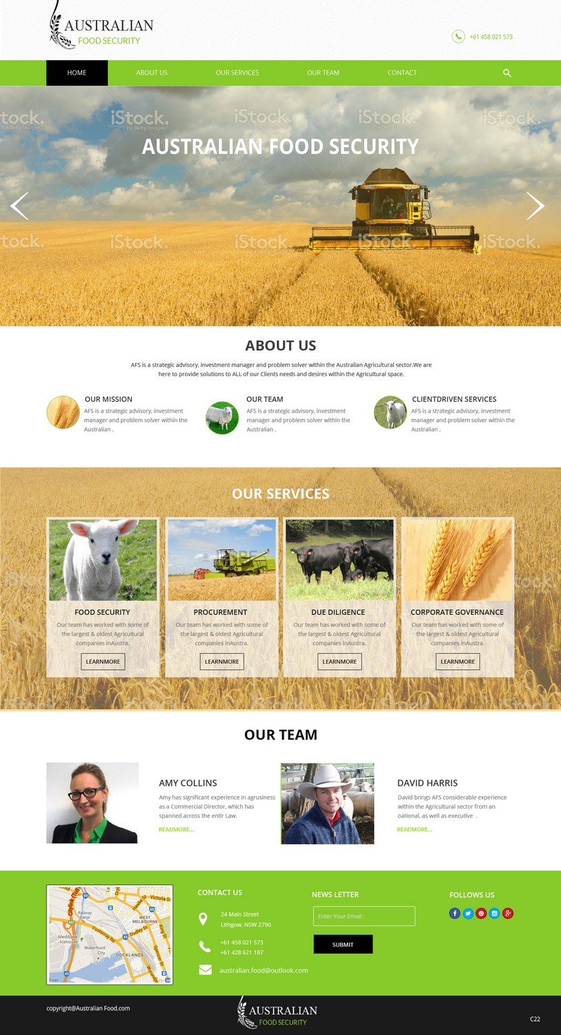 Web Design by pb for Australian Food Security | Design #6524185