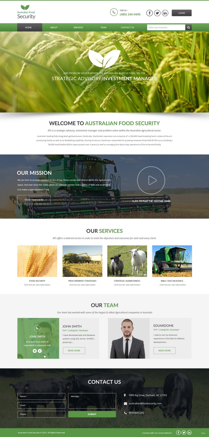 Web Design by pb for Australian Food Security | Design #6524199