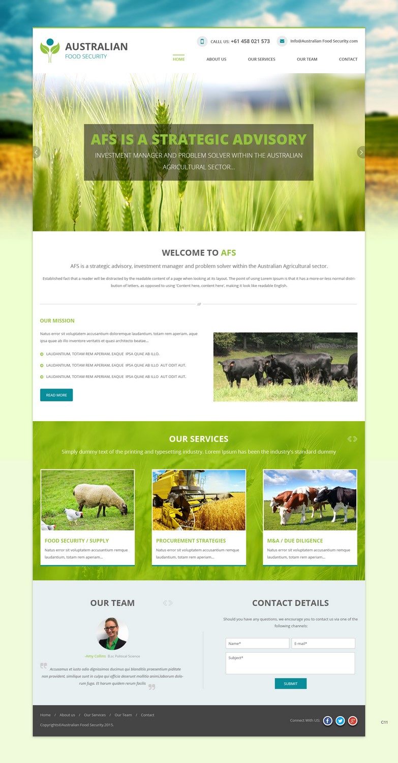 Web Design by pb for Australian Food Security | Design #6528079