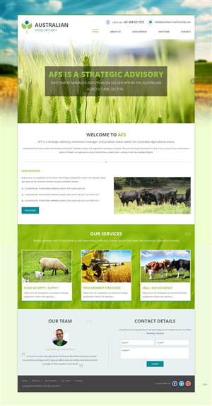 Web Design by pb for Australian Food Security | Design: #6528079