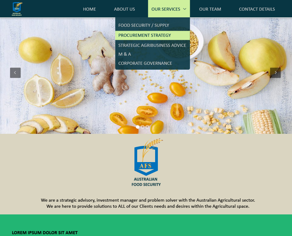 Web Design by Zamm for Australian Food Security | Design #6565882