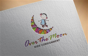 Logo Design by Logogofamily for Over the Moon Kids'' Consignment | Design: #6529951