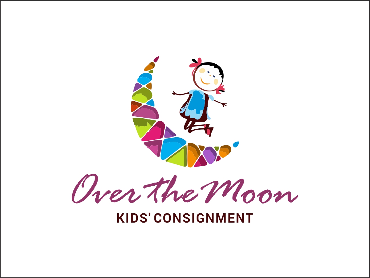 Logo Design by Logogofamily for Over the Moon Kids'' Consignment | Design #6556683