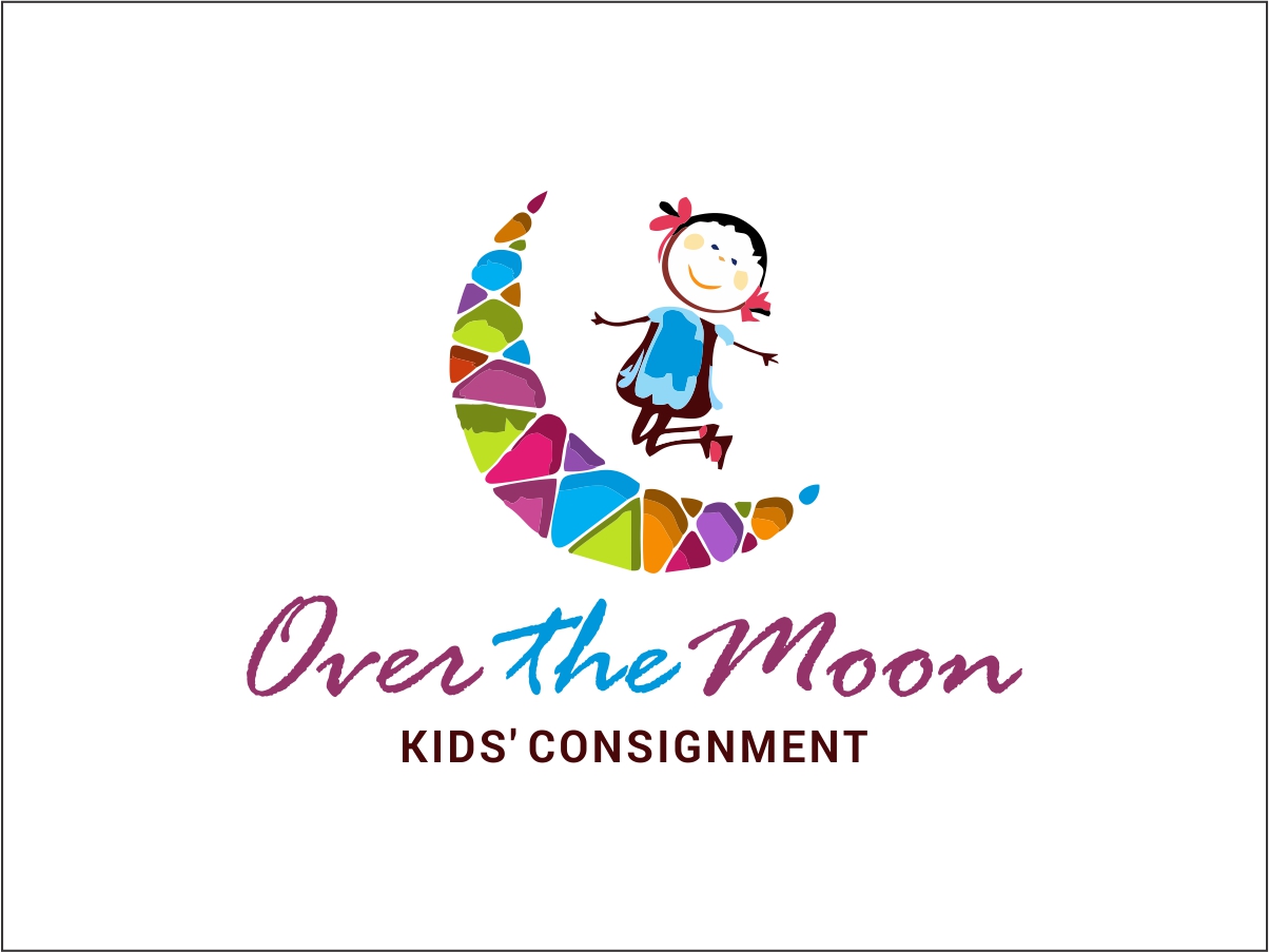 Logo Design by Logogofamily for Over the Moon Kids'' Consignment | Design #6556690